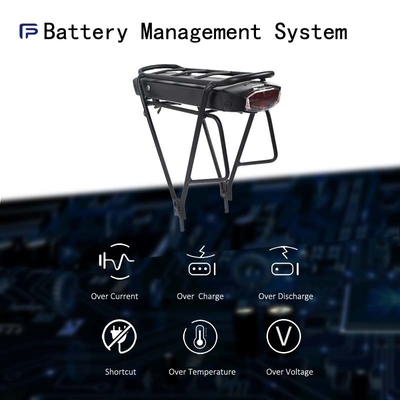 36V 17.5Ah  Electric Bicycle Battery Aluminum Barrel Plastic Front  Rear
